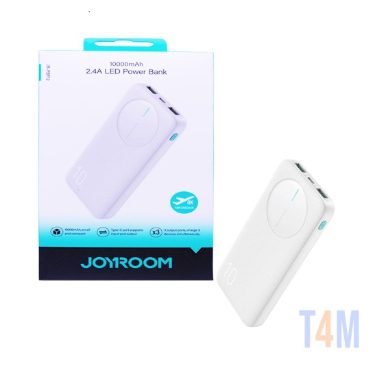 Power Bank Joyroom JR-PBF12 con 3 Puertos Outputs USB+Tipo C 10000mAh 22,5W Blanco